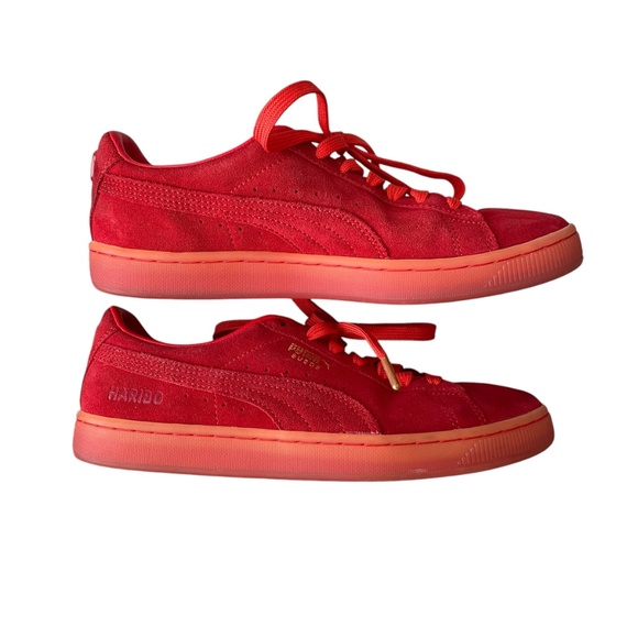 Puma x Haribo Suede Big Kid's Sz 6.5 C Red Gold Casual Athletic Stylish Sneakers - Picture 5 of 11